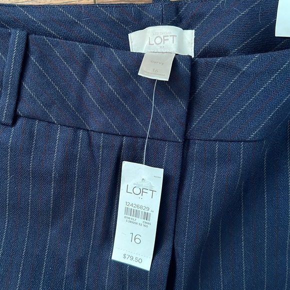 NWT LOFT Curvy Pinstripe Trousers 16 - Picture 5 of 8